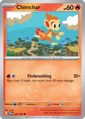 Pokémon TCG SV6: Twilight Masquerade 031/167 Chimchar Common Ungraded