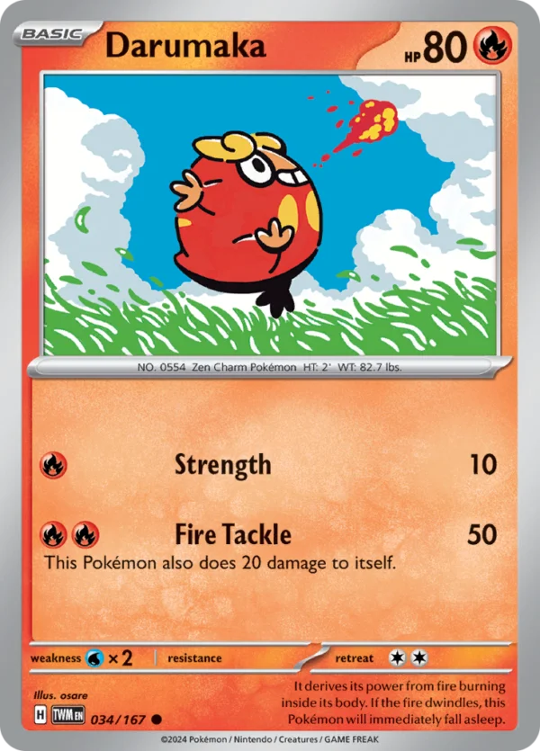 Pokémon TCG SV6: Twilight Masquerade 034/167 Darumaka Common Ungraded