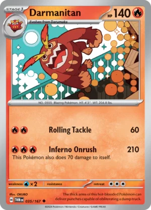 Pokémon TCG SV6: Twilight Masquerade 035/167 Darmanitan Uncommon Ungraded