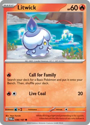 Pokémon TCG SV6: Twilight Masquerade 036/167 Litwick Common Ungraded