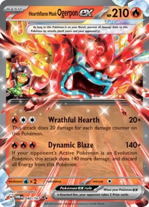 Pokémon TCG SV6: Twilight Masquerade 040/167 Hearthflame Mask Ogerpon ex Double Rare Ungraded