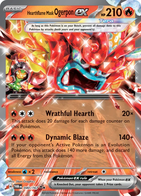 Pokémon TCG SV6: Twilight Masquerade 040/167 Hearthflame Mask Ogerpon ex Double Rare Ungraded