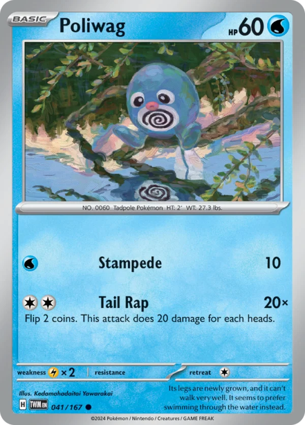 Pokémon TCG SV6: Twilight Masquerade 041/167 Poliwag Common Ungraded