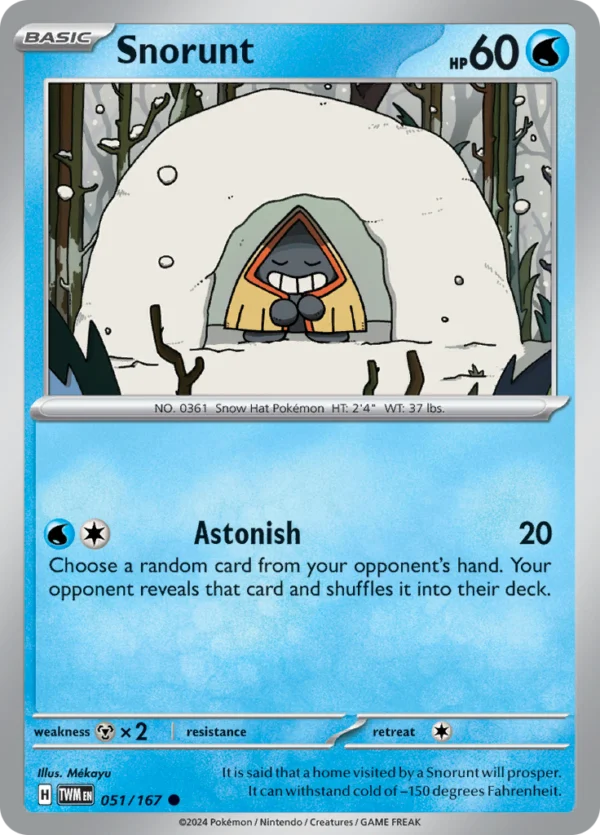 Pokémon TCG SV6: Twilight Masquerade 051/167 Snorunt Common Ungraded