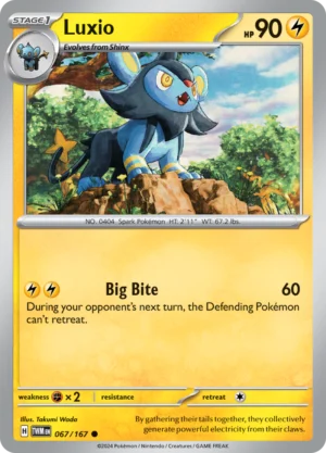 Pokémon TCG SV6: Twilight Masquerade 067/167 Luxio Common Ungraded