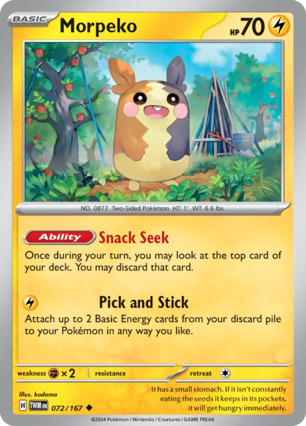 Pokémon TCG SV6: Twilight Masquerade 072/167 Morpeko Uncommon Ungraded