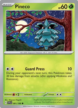 Pokémon TCG Pineco 001/198 SV1: Scarlet & Violet Base Common Ungraded