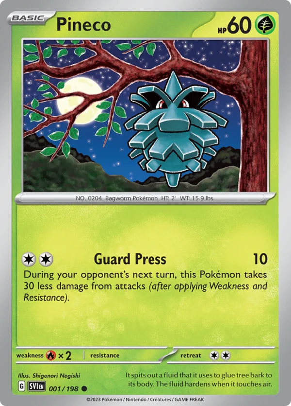 Pokémon TCG Pineco 001/198 SV1: Scarlet & Violet Base Common Ungraded