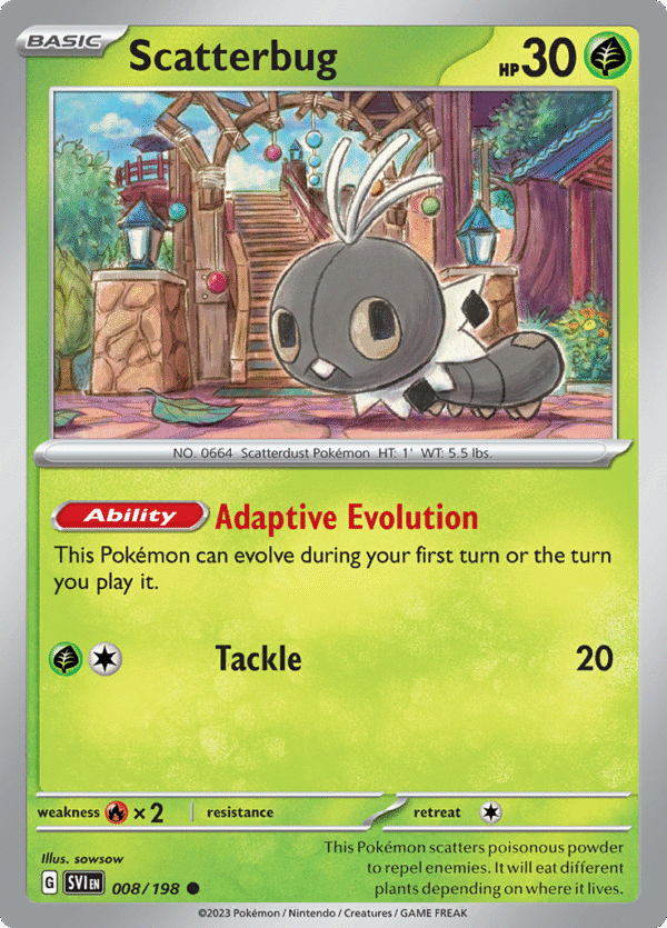 Pokémon TCG SV1: Scarlet & Violet Base 008/198 Scatterbug Common Ungraded