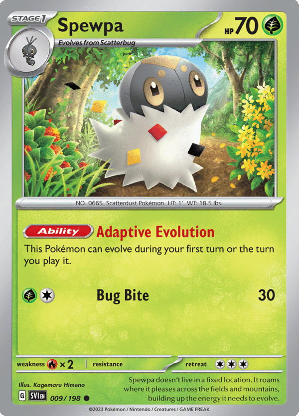 Pokémon TCG SV1: Scarlet & Violet Base 009/198 Spewpa Common Ungraded