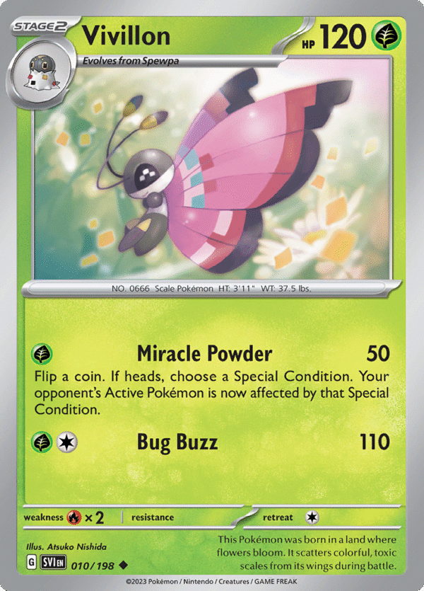 Pokémon TCG SV1: Scarlet & Violet Base 010/198 Vivillon Uncommon Ungraded