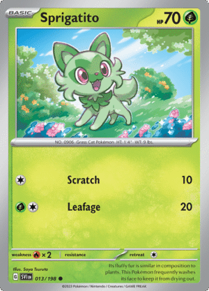Pokémon TCG SV1: Scarlet & Violet Base 013/198 Sprigatito Common Ungraded