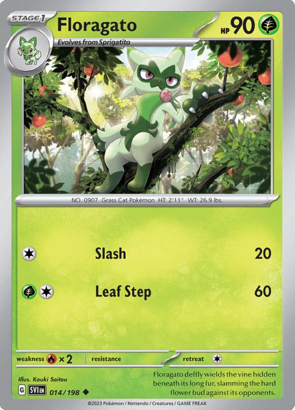 Pokémon TCG SV1: Scarlet & Violet Base 014/198 Floragato Uncommon Ungraded