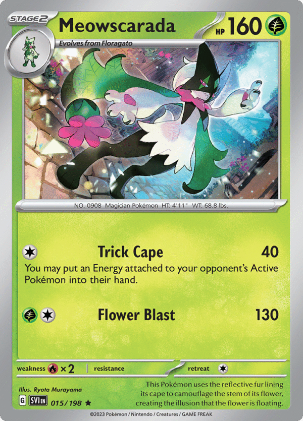 Pokémon TCG SV1: Scarlet & Violet Base 015/198 Meowscarada Rare Ungraded