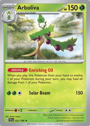 Pokémon TCG Arboliva 023/198 SV1: Scarlet & Violet Base Rare Ungraded