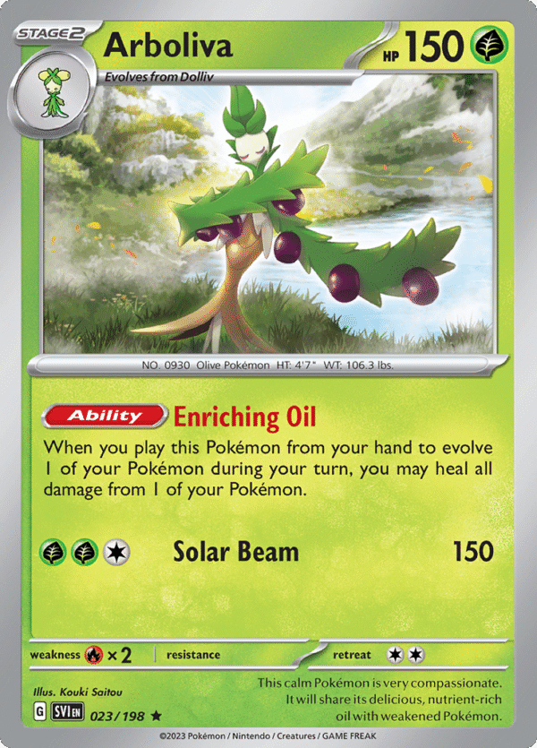 Pokémon TCG SV1: Scarlet & Violet Base 023/198 Arboliva Rare Ungraded