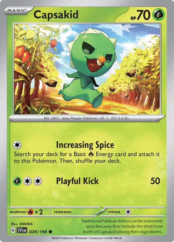 Pokémon TCG SV1: Scarlet & Violet Base 028/198 Capsakid Common Ungraded