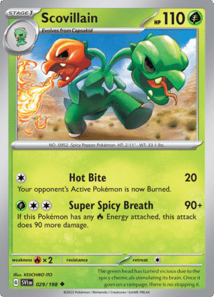Pokémon TCG SV1: Scarlet & Violet Base 029/198 Scovillain Uncommon Ungraded