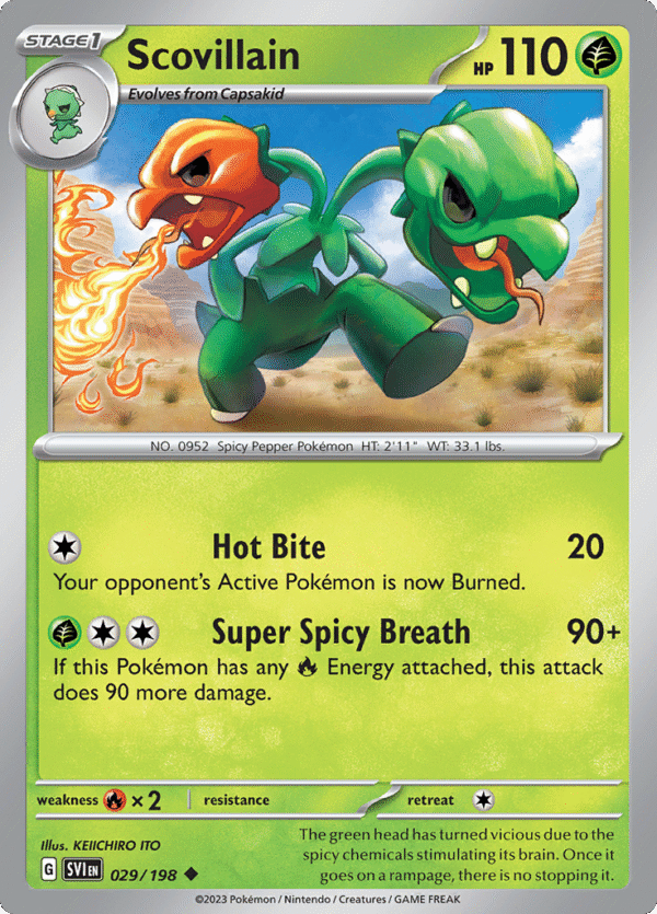 Pokémon TCG SV1: Scarlet & Violet Base 029/198 Scovillain Uncommon Ungraded
