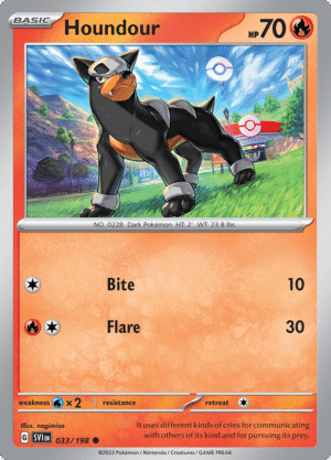 Pokémon TCG SV1: Scarlet & Violet Base 033/198 Houndour Common Ungraded