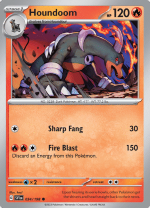 Pokémon TCG SV1: Scarlet & Violet Base 034/198 Houndoom Common Ungraded