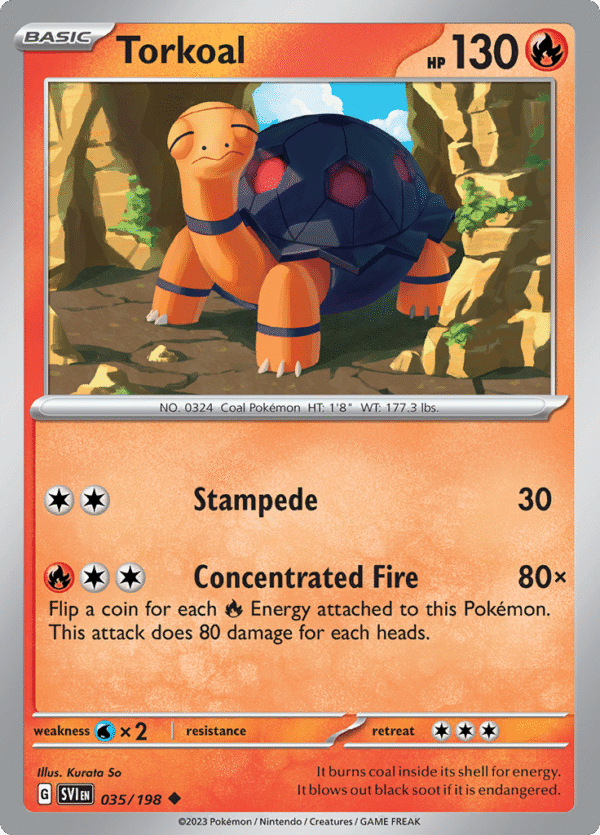 Pokémon TCG SV1: Scarlet & Violet Base 035/198 Torkoal Uncommon Ungraded