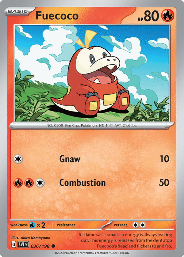 Pokémon TCG SV1: Scarlet & Violet Base 036/198 Fuecoco Common Ungraded