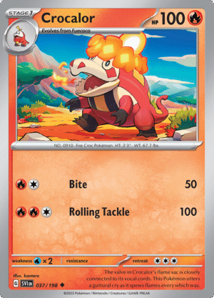 Pokémon TCG SV1: Scarlet & Violet Base 037/198 Crocalor Uncommon Ungraded