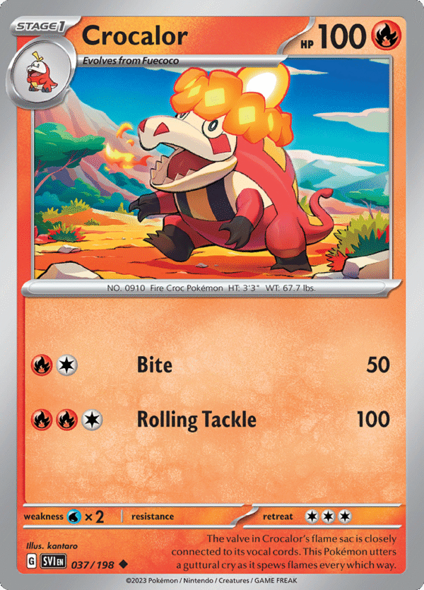 Pokémon TCG SV1: Scarlet & Violet Base 037/198 Crocalor Uncommon Ungraded