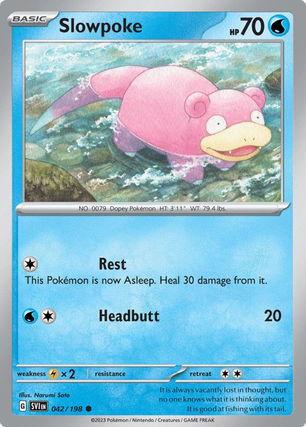 Pokémon TCG SV1: Scarlet & Violet Base 042/198 Slowpoke Common Ungraded