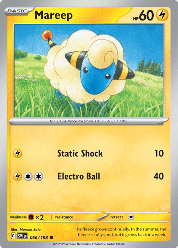 Pokémon TCG SV1: Scarlet & Violet Base 066/198 Mareep Common Ungraded
