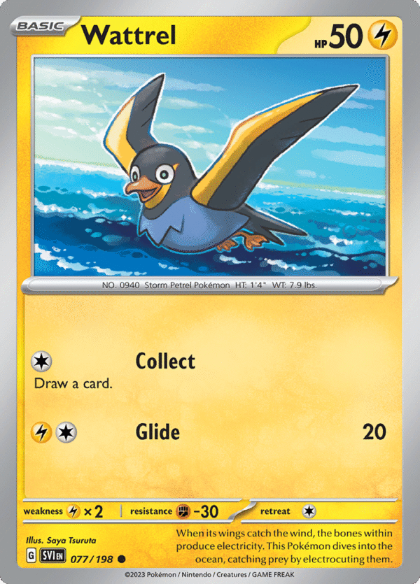 Pokémon TCG SV1: Scarlet & Violet Base 077/198 Wattrel Common Ungraded