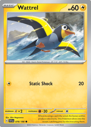 Pokémon TCG SV1: Scarlet & Violet Base 078/198 Wattrel Common Ungraded