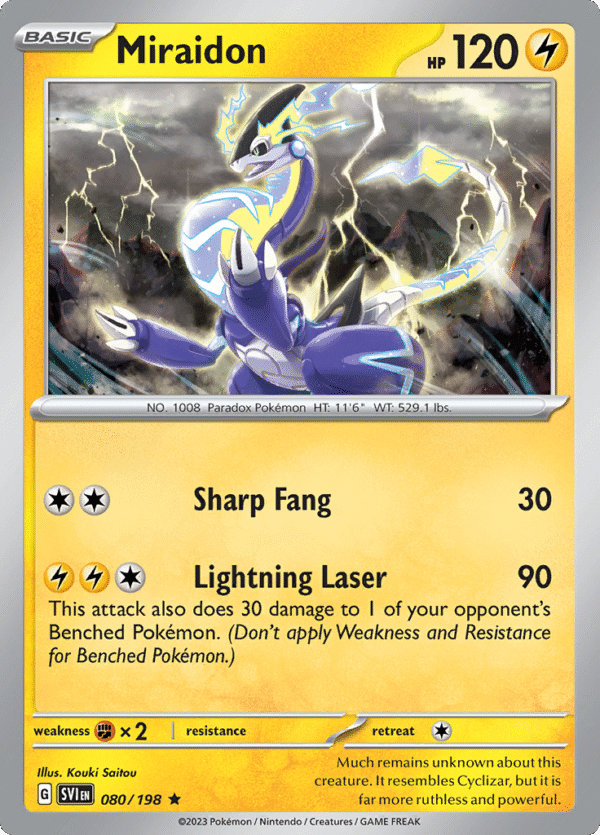 Pokémon TCG SV1: Scarlet & Violet Base 080/198 Miraidon Rare Ungraded
