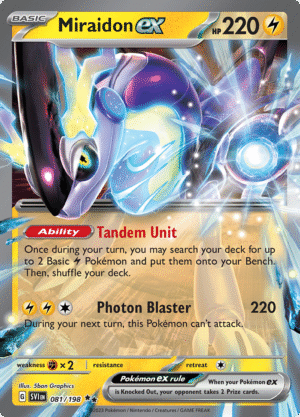 Pokémon TCG SV1: Scarlet & Violet Base 081/198 Miraidon ex Double Rare Ungraded