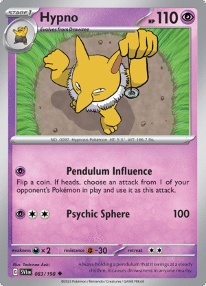 Pokémon TCG SV1: Scarlet & Violet Base 083/198 Hypno Uncommon Ungraded