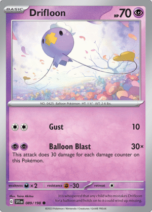 Pokémon TCG SV1: Scarlet & Violet Base 089/198 Drifloon Common Ungraded