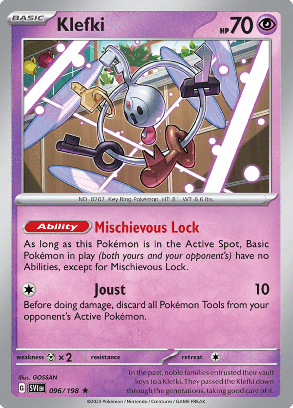 Pokémon TCG SV1: Scarlet & Violet Base 096/198 Klefki Rare Ungraded