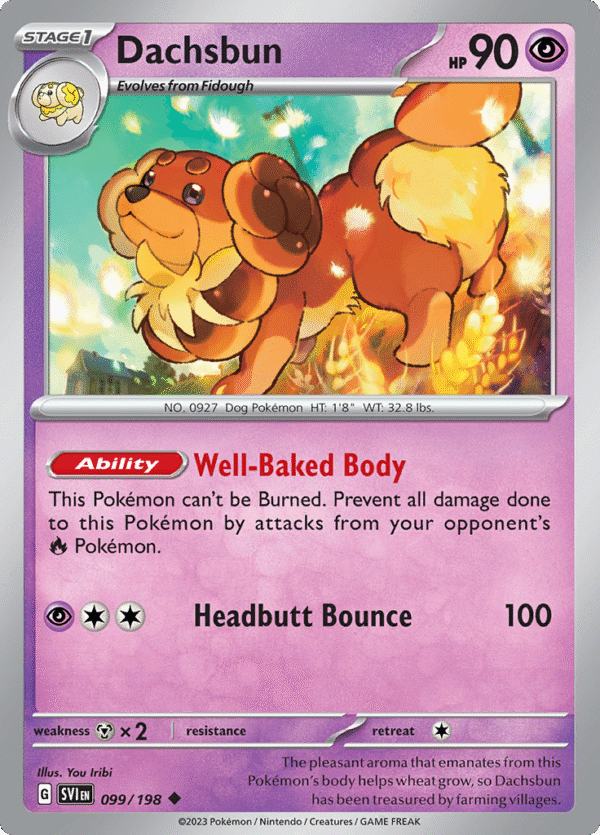 Pokémon TCG SV1: Scarlet & Violet Base 099/198 Dachsbun Uncommon Ungraded