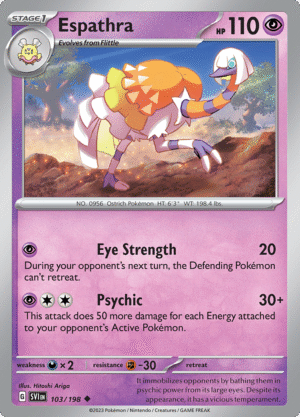 Pokémon TCG SV1: Scarlet & Violet Base 103/198 Espathra Uncommon Ungraded