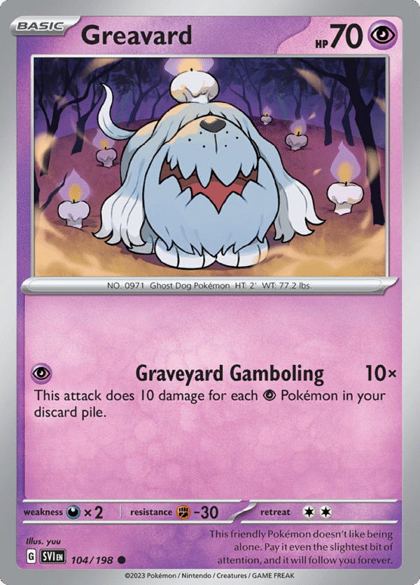 Pokémon TCG SV1: Scarlet & Violet Base 104/198 Greavard Common Ungraded