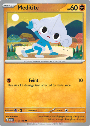 Pokémon TCG SV1: Scarlet & Violet Base 110/198 Meditite Common Ungraded