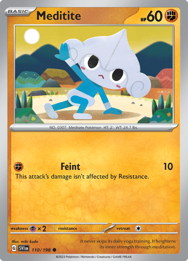 Pokémon TCG SV1: Scarlet & Violet Base 110/198 Meditite Common Ungraded