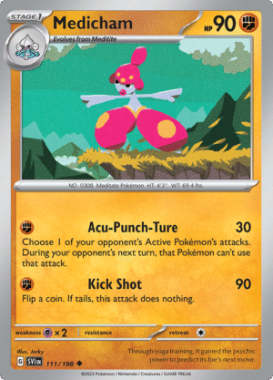 Pokémon TCG SV1: Scarlet & Violet Base 111/198 Medicham Uncommon Ungraded