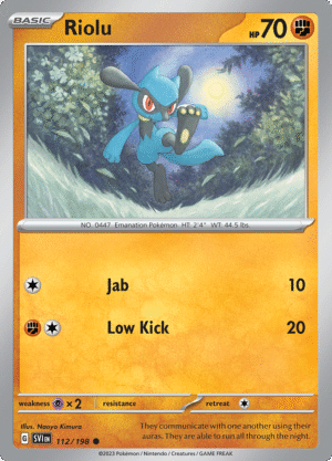 Pokémon TCG SV1: Scarlet & Violet Base 112/198 Riolu Common Ungraded