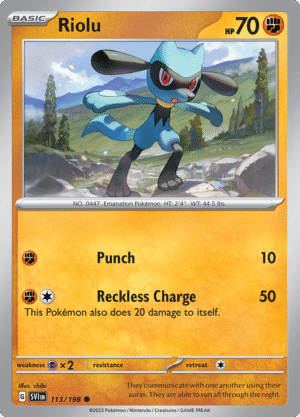 Pokémon TCG SV1: Scarlet & Violet Base 113/198 Riolu Common Ungraded