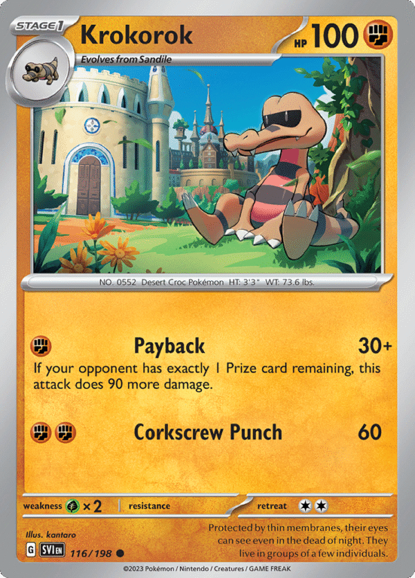 Pokémon TCG SV1: Scarlet & Violet Base 116/198 Krokorok Common Ungraded