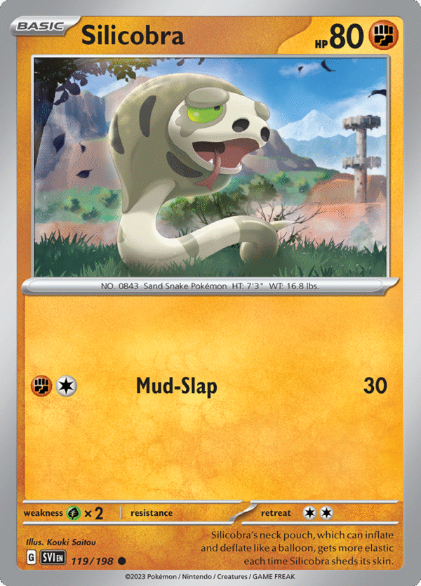 Pokémon TCG SV1: Scarlet & Violet Base 119/198 Silicobra Common Ungraded