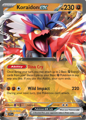 Pokémon TCG SV1: Scarlet & Violet Base 125/198 Koraidon ex Double Rare Ungraded