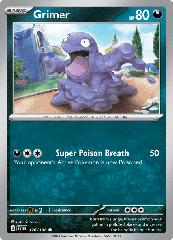 Pokémon TCG SV1: Scarlet & Violet Base 126/198 Grimer Common Ungraded